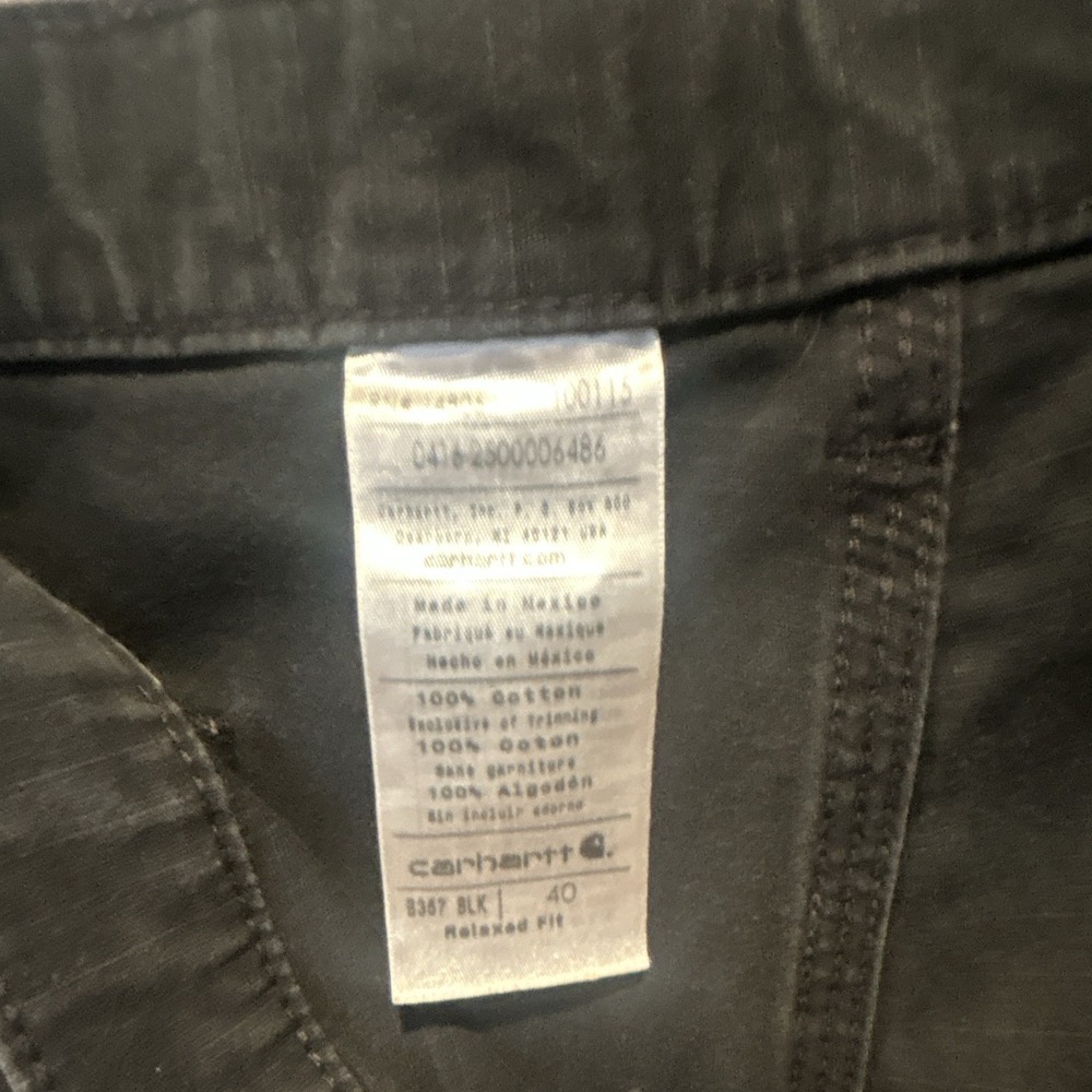 Carhartt B357 Men's Black Cotton Canvas Relaxed Fit Cargo Work Shorts 40 - Picture 3 of 5